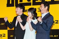 South Korean director Kim Yong-Hwa, Chinese actress Xu Jiao and South Korean actor Sung Dong-Il at a promotional event for the 'Mr. Go' Showcase in Seoul, South Korea | Image via: Getty